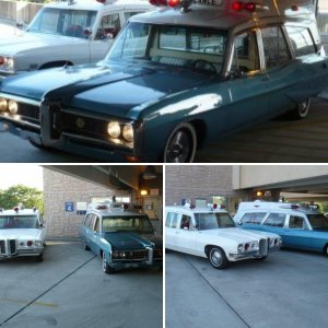 1968 and 1970 Superior-Pontiac Ambulances Together